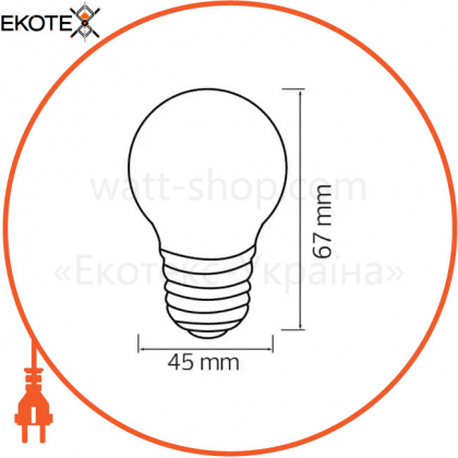 Лампа шарик SMD LED 1W E27 120Lm 220-240V 6400К/10/250