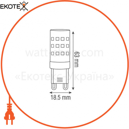 Лампа G9 SMD LED 10W 4200K 800Lm 220-240V пластик/25/200