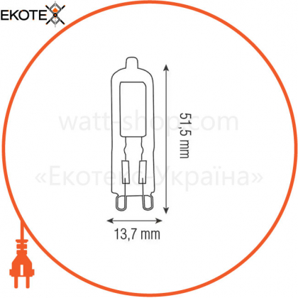 Лампа G9 COB LED 3W 6400K 300Lm 220-240V скло/25/200