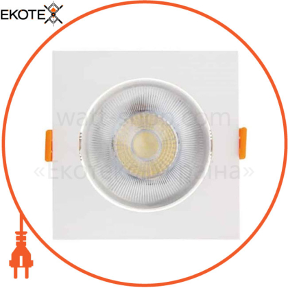 Светильник встроенный LED 9W 6400K 806Lm 100-240V 105мм белый квадратн./50