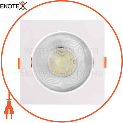 Светильник встроенный LED 12W 6400K 1041Lm 100-240V 125мм белый квадратн./50