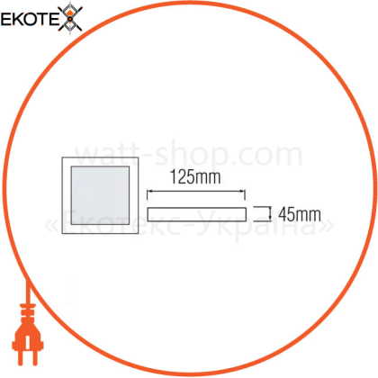 Светильник накладной LED 16W 4200K 1710Lm 100-265V 125*h45мм белый квадр./1/40