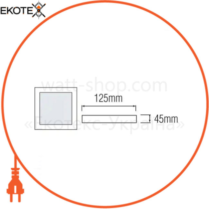 Накладной светильник LED 18W 4200K 1710Lm 100-265V 125*h45мм белый квадр./1/40