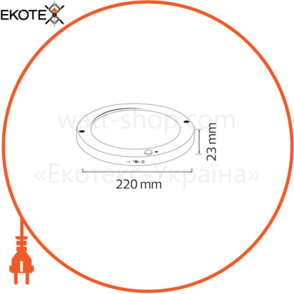 Светильник накладн./врезн. LED 18W 3ССТ 1530Lm с дат. движения 100-265V d-220*h23мм ЧЕРНЫЙ кругл./1/20