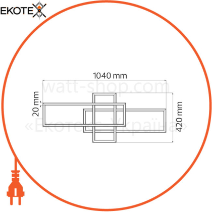 Люстра LED 36W 4000K 2160Lm 180-240V 1040x420мм черный/1