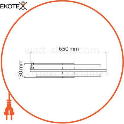 Люстра LED 30W 4000K1800Lm 180-240V 650х130мм хром/1/12