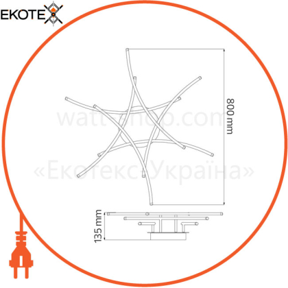 Люстра LED 50W 4000K 2750Lm 180-240V 800х800мм хром/1