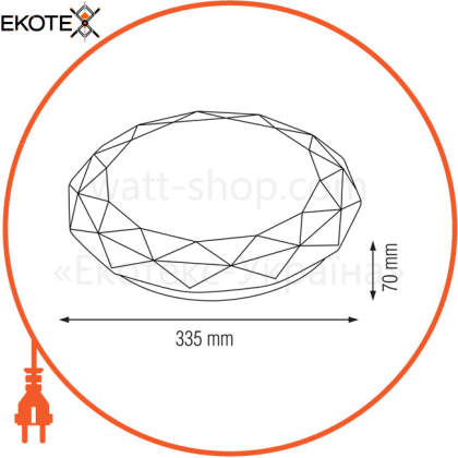 Светильник стел. декор.LED 24W 4200K 2400lm 185-265V d-330мм. белый/1/5