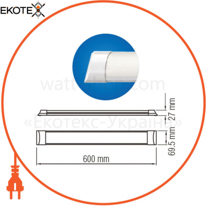 Светильник линейный LED 18W 4200К 1135Lm 176-265v 600мм. белый/1/20