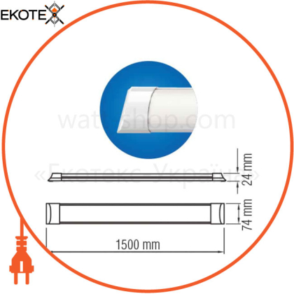 Светильник линейный LED 72W 6400К 5670Lm 165-265v 1500мм. белый/1/20