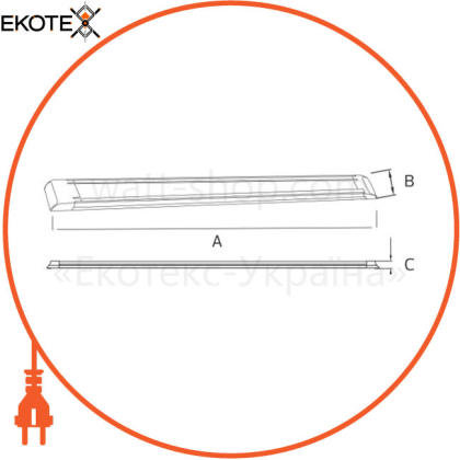 Светильник линейный LED 80W 6400К 6000Lm 85-265v 1200мм. черный/1/20