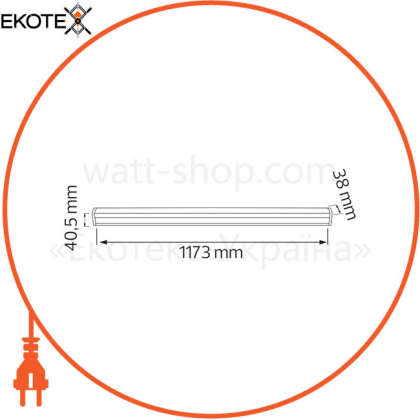 Світильник лінійний LED 30W 6400К 2280Lm 165-265v 1173мм. білий/1/30