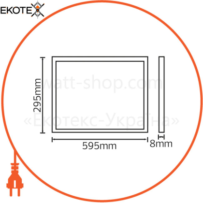 Панель встроенная LED 24W 4200K 1680Lm 180-265V 595x295x8мм./15