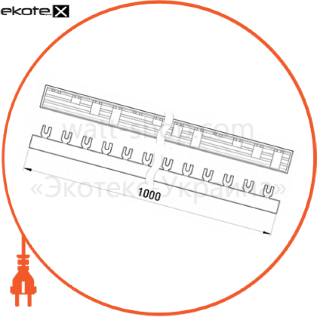 Enext s180008 шина соединительная e.bc.u.stand.4.100 вилочного u-типа 4р, 100а