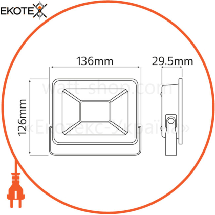 Прожектор SMD LED 30W 6400K 3380Lm 175-250V IP65 білий