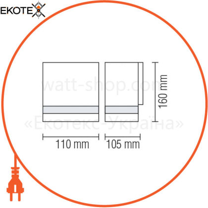 Светильник садово-парк.GU10 35W 220-240V IP44 160мм.настенный мат.хром без лампы/24