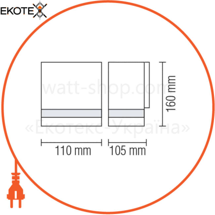 Светильник садово-парк.GU10 35W 220-240V IP44 160мм.настенный мат.хром без лампы/ 24