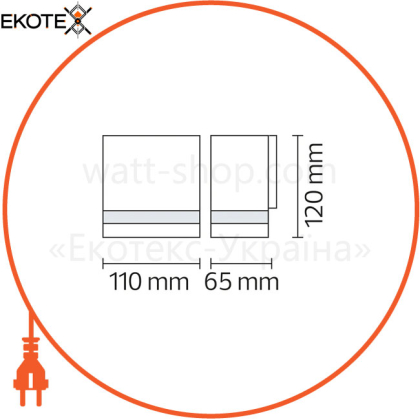 Светильник садово-парк.GU10 35W 220-240V IP44 110*120мм.настенный черный/20