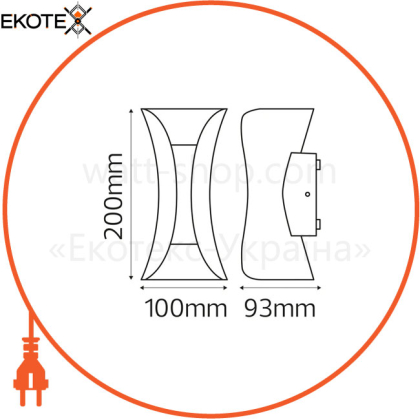 Светильник садово-парк. LED 10W 4200K 517Lm 85-265V IP65 настенный черный/10