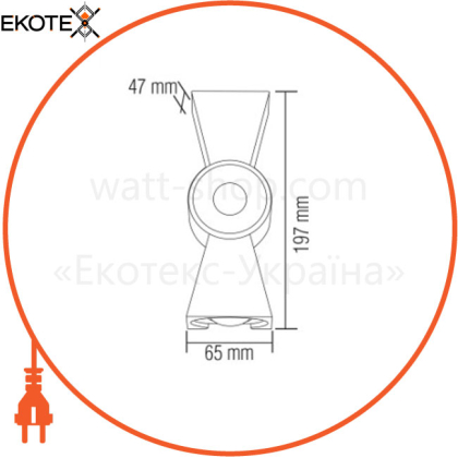 Светильник садово-парк. LED 12W 4200K 765Lm 85-265V IP54 настенный черный/20