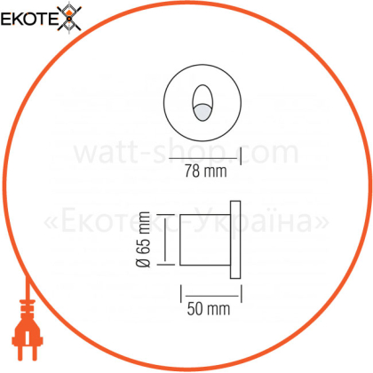 Светильник лестничный LED 3W 4000К 86Lm 185-264V d-78мм.круглый мат.хром/50