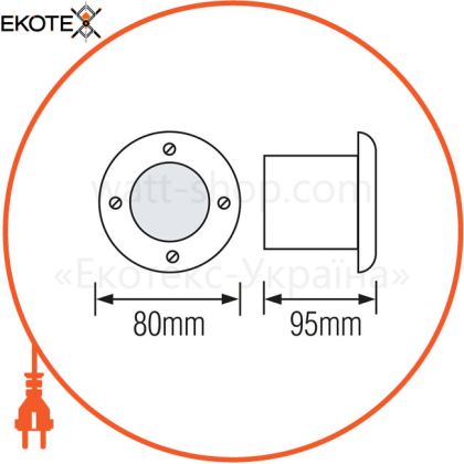 Светильник тротуарный LED 3W 300Lm 85-265V IP67 d-80мм.круглый мат.хром/50