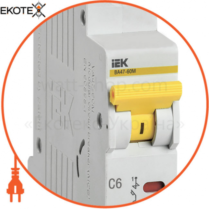 Выключатель автоматический ВА47-60M 1Р 6А 6кА С IEK