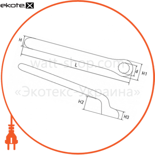 Enext p0470014 ключ изолированный накидной e.insulating.ring.spanner.40317, 17мм