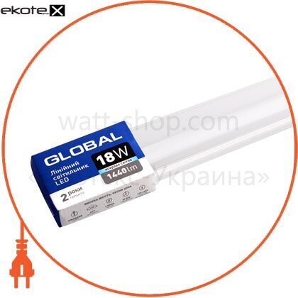 Global 1-GBT-1850-AL светодиодный светильник global batten light 18w 5000k ip20