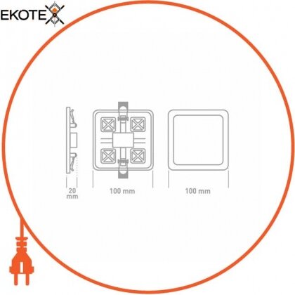 Global 1-GSP-01-0630-S точечный врезной led-светильник global sp adjustable 6w, 3000k (квадрат)