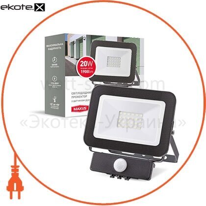 Maxus 1-MFL-01-2050s прожектор maxus fl-01 20w, 5000k sensor