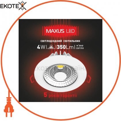 Maxus 1-SDL-001 светильник для освещения административно-общественных помещений sdl 4w 3000k