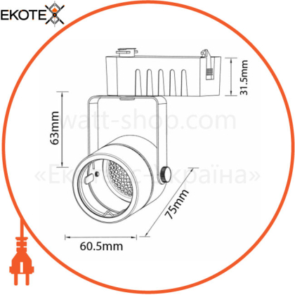 Светильник трековый MR16 GU10 220 240V черный круглый/1/50