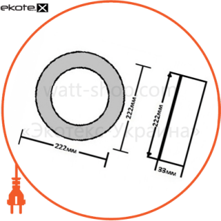 Ledex 102118 светодиодный светильник ledex, круг, накладной,  18w,  3000к тепло белый, матовое стекло, напряжение: ac100-265v, алюминий