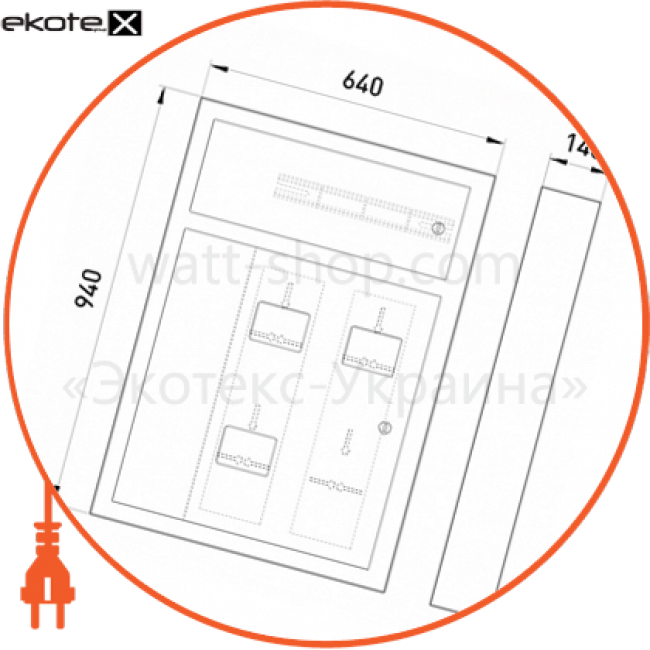 Enext ЩЭ-3-01Н щит этажный щэ-3-01 под три однофазных счетчика, навесной