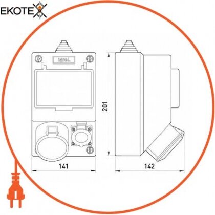 Enext 6265-130 монтажний набір 32а 3р+n+z 220/400v,16a 2p+z 250v, клемна колодка 5х6кв.мм