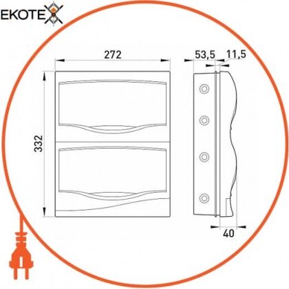 Enext s0290019 корпус пластиковый 24-модульный e.plbox.stand.w.24m, встраиваемый