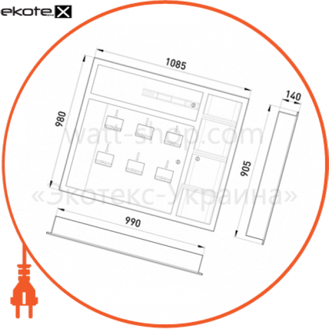 Enext ЩЭ-6ст-02У щит этажный щэ-6ст-02в под шесть однофазных (трехфазных) счетчиков, внутренний