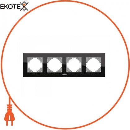 Videx 24771 videx binera рамка черное стекло 4 поста горизонтальная (vf-bnfrg4h-b) (12/72)