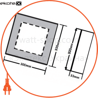 Ledex 102123 светодиодный светильник ledex, квадрат, накладной,  24w,  3000к тепло белый, матовое стекло, напряжение: ac100-265v, алюминий