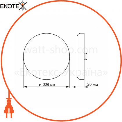 LED светильник безрамочный круглый VIDEX 33W 4100K