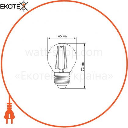 LED лампа TITANUM Filament G45 4W E27 2200K бронза