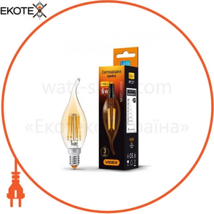 Videx 25797 led лампа videx c37fta 6w e14 2200k 220v бронза