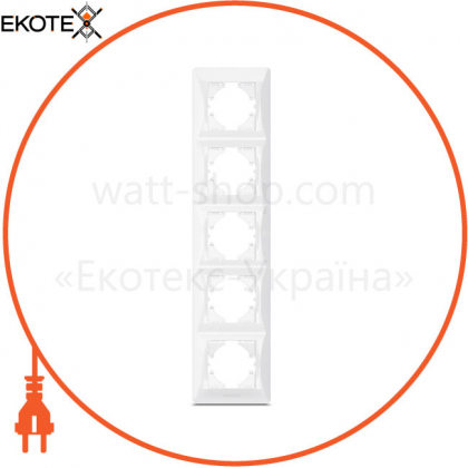 VIDEX BINERA Рамка белая 5 поста вертикальная (VF-BNFR5V-W) (12/48)