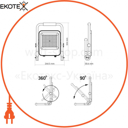 LED прожектор аккумуляторный PREMIUM VIDEX F2A 50W 5000K