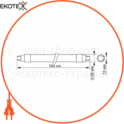 LED FITO лампа VIDEX T8F 9W 0.6M