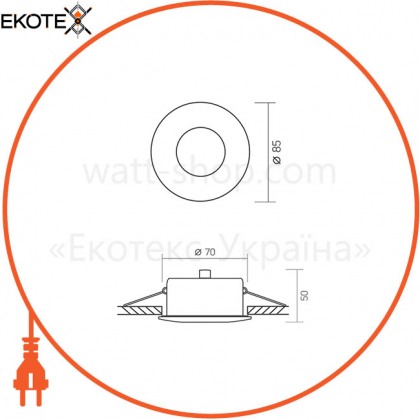 Светильник VIDEX под лампу GU10 врезной Круглый Белый IP54 VL-SPF10R-W