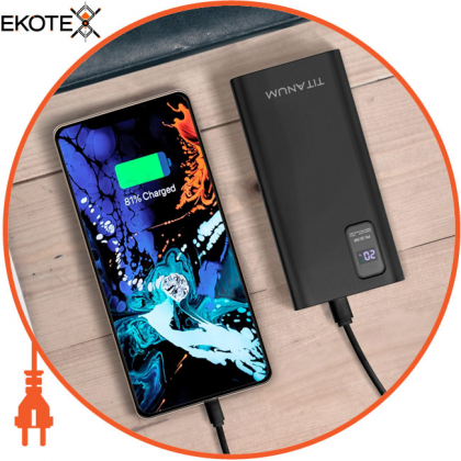 Повербанк TITANUM 727S 20000mAh 22.5W Black