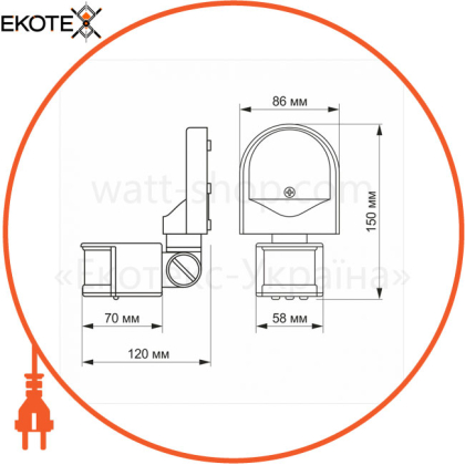 Датчик руху та освітленості VIDEX VL-SPW02B 220V 1200W інфрачервоний