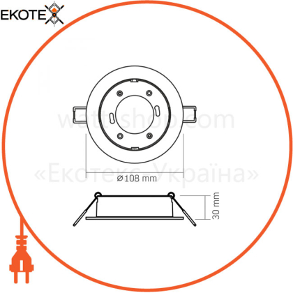 Светильник VIDEX под лампу GX53 врезной Белый (VL-SPF27R-W)